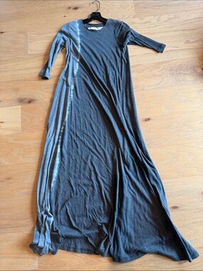 Raquel Allegra Women's Long Sleeve Maxi Dress in Charcoal Gray 0